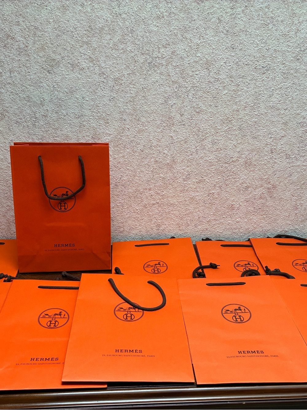 Hermes Orange Paper Shopping Bag - Luxury Gift Bag Set of 10